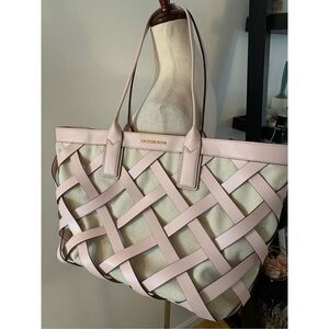 Michael Kors pink tote medium to large 17x10x5